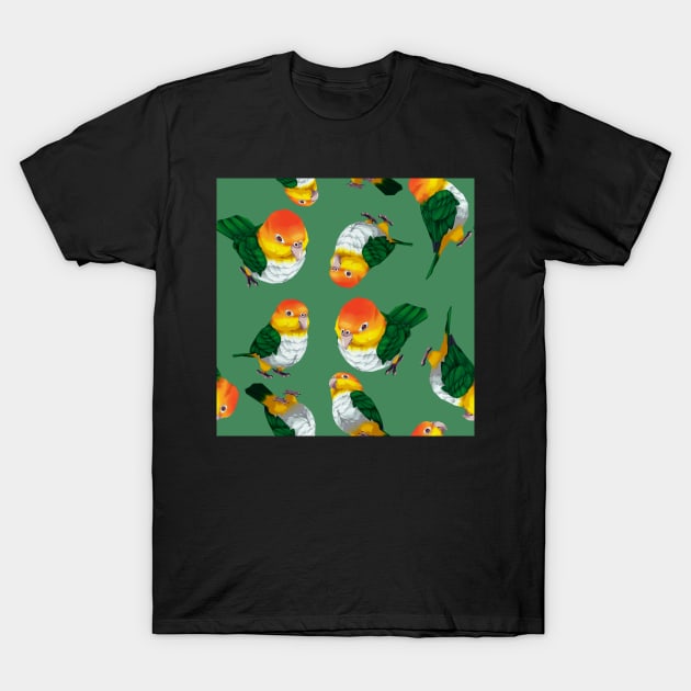 White-bellied Caique Parrot T-Shirt by Shalmons